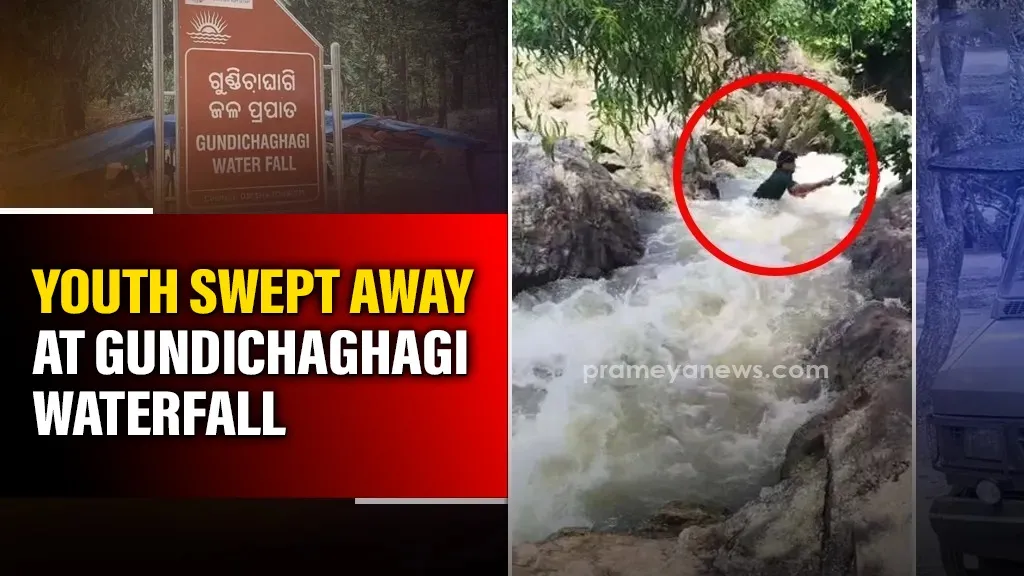 being swept away by a strong current